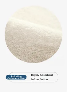 Detail of imitation cashmere rug fiber with soft texture and high water absorption