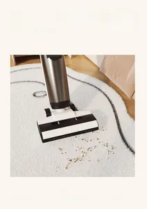Detail of plush white faux cashmere rug showing soft 3D texture and easy vacuum cleaning