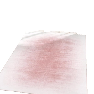 Modern abstract rug for living room with pink white gradient and non-slip backing