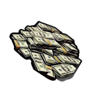 Tappeto in finta cachemire a forma di mazzetta di banconote da 100 dollari realistici