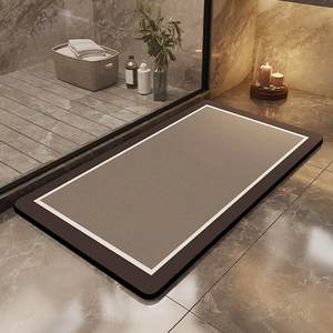 Modern tricolor marble diatom mud bathroom mat with rapid water absorption texture