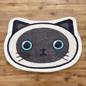 Tapis de Sol en Forme de Chat Mignon Faux Cachemire Antidérapant Doux Cartoon Animal Pour Chambre Salle de Bain Entrée Maison