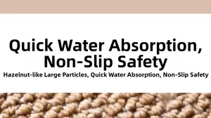 Macro shot of sisal-like hazelnut texture on a non-slip absorbent balcony rug