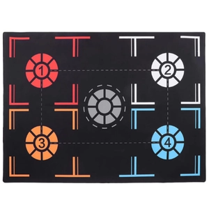 Detailed macro view of the functional numbered target zones on basketball training mat