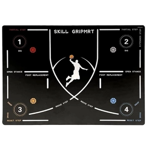 Non-slip basketball footwork training mat with white markings for agility drills