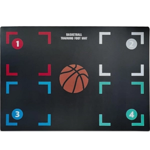 Detailed top view of the non-slip basketball training mat with numbered footwork guides