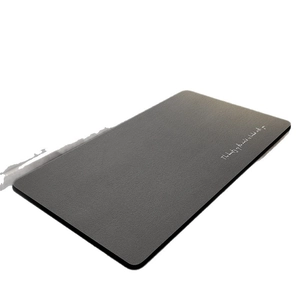 Dark grey marble style diatomite bath mat with non-slip texture and quote engraving