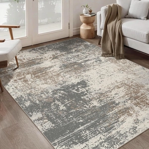 Detail of vintage gradient faux cashmere rug with modern abstract texture for living rooms