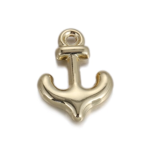 Pendentif ancre dorée polie avec anneau pour la création de bijoux DIY et artisanat