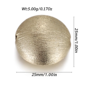 25mm geborstelde gouden bolvormige kraal voor DIY sieraden met 5,00g gewichtsdetail