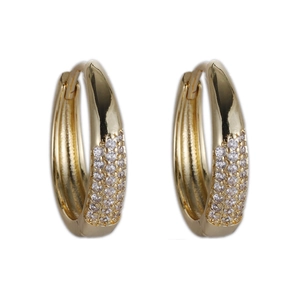 Boucles d'oreilles serpent dorées élégantes avec trois rangées de zircons brillants