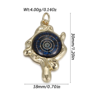 Gouden boze oog hanger met turkoois en malachiet details voor DIY sieraden maken