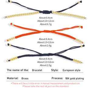 Details zu handgefertigten Armbändern aus 18K vergoldetem Messing in drei Farben