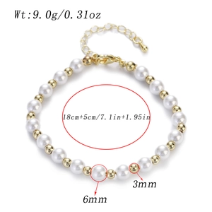 Details des Perlenarmbands mit 18+5cm Länge und sicherem Karabinerverschluss