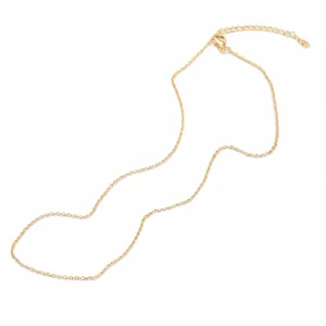 Detail of 18K gold-plated O-chain necklace featuring lobster clasp and 46.5cm length