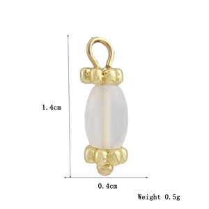 Detailed view of 18k gold-plated natural stone pendant with 1.4cm by 0.4cm dimensions