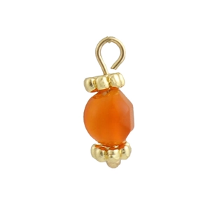 18k gold plated copper pendant with translucent orange natural gemstone for DIY jewelry