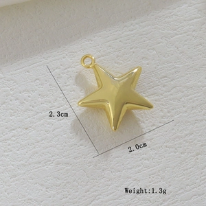 Makrofoto eines 18k vergoldeten Sternanhängers mit Maßen 2,3 x 2,0 cm für DIY-Schmuckbau