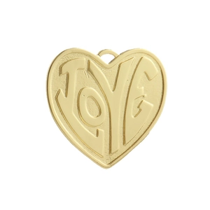 Chic 18k gold plated heart pendant with LOVE engraving for DIY jewelry making