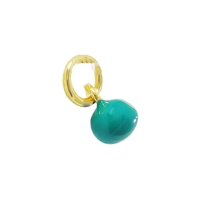 Fashionable teal enamel fruit pendant with gold ring for DIY jewelry making