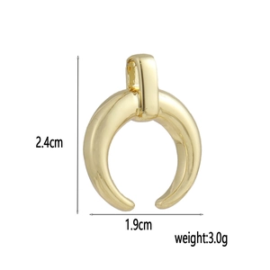 Detailed view of polished 18k gold bone pendant with size and weight dimensions