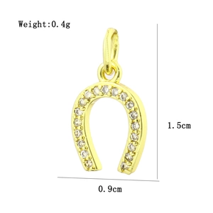 Détails du pendentif fer à cheval de 1.5cm plaqué or avec incrustation de zircon