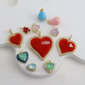 Copper Gold Plated Heart Easter Egg Evil Eye Cloud Pendants For DIY Necklace Bracelet Hip Hop Jewelry Making Accessories
