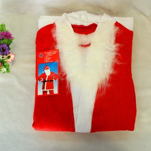 Classic 5-piece Santa Claus suit set with jacket, hat, belt, trousers and beard