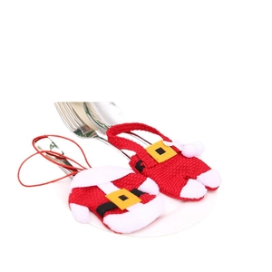 Christmas silverware holder set with mini Santa coat and pants design for table decor