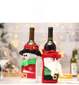 Détails des housses de bouteille de Noël Père Noël et Bonhomme de neige brodées