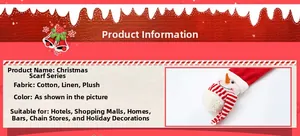 Detailed Christmas snowman scarf specs with plush material and red holiday design
