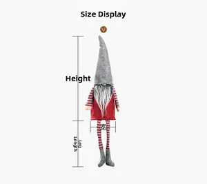 Detailed size chart for Christmas gnome wine bottle cover showing height and width
