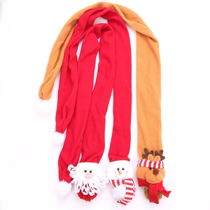 Festive Christmas scarves with Santa, Snowman and Reindeer characters in soft fleece