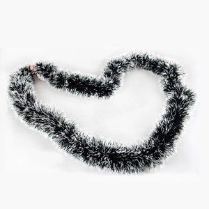 Heart-shaped dark green and white tinsel garland for Christmas tree decoration