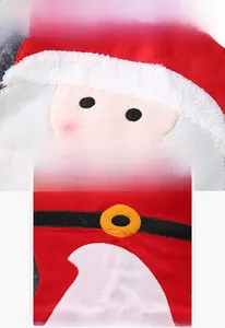 Detailed view of Santa toilet seat cover with high-quality applique embroidery fabrics