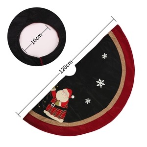 120cm Santa Claus Christmas tree skirt with festive snowflake embroidery decorations
