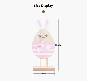 Easter wooden bunny ornament size display with height and width measurements
