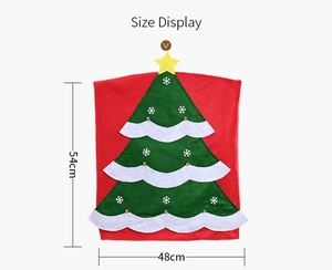 Christmas tree chair cover dimensions showing 54cm height and 48cm width on white background