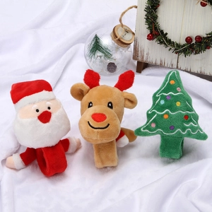 Bracelets À Claquer De Noël En Peluche Père Noël Renne Arbre Dessin Animé Poignets Cadeaux De Fête