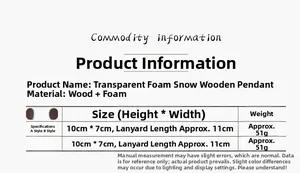 Detailed size parameters for the transparent dome snow wooden Christmas pendant