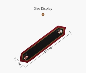Detailed dimension layout showing 180cm length and 35cm width of the Christmas table runner