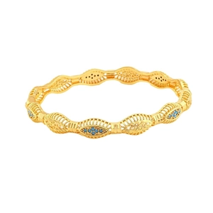Exotische 18k vergulde armband met hol patroon en blauwe stenen in Dubai-stijl