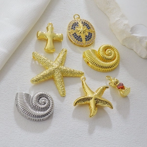 DIY Marine Nautico Ciondolo Solo (Senza Catena) Lega Rame Stella Marina Conchiglia Croce Bussola Gatto Cuore Charms Per Creazione Gioielli