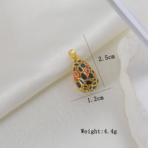 Detail view of Easter egg pendant with Evil Eye pattern showing 2.5cm height dimension