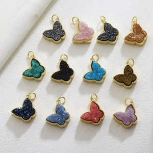 DIY Jewelry Copper Micro-set Colorful Zirconia Butterfly Bow Pendants Exquisite Electroplated Charms For Necklace Bracelet Making Craft