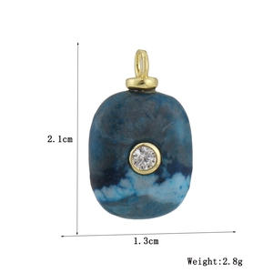 Detail of blue textured gemstone pendant with dimensions 2.1cm height and 2.8g weight