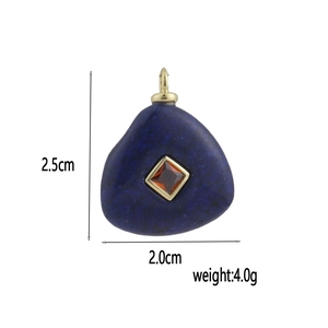 Dimensioni del pendente in lapislazzuli con altezza di 2,5 cm e larghezza di 2,0 cm, 4,0 g