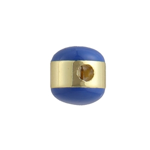 Abalorio de esmalte azul y cobre bañado en oro de 18k para creación de joyas y collares