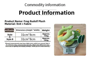 Größen- und Gewichtsangaben für grüne Frosch-Gnome aus Strickstoff-Materialien