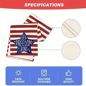Detail showing fade-resistant fabric texture and high-quality stars stripes table runner